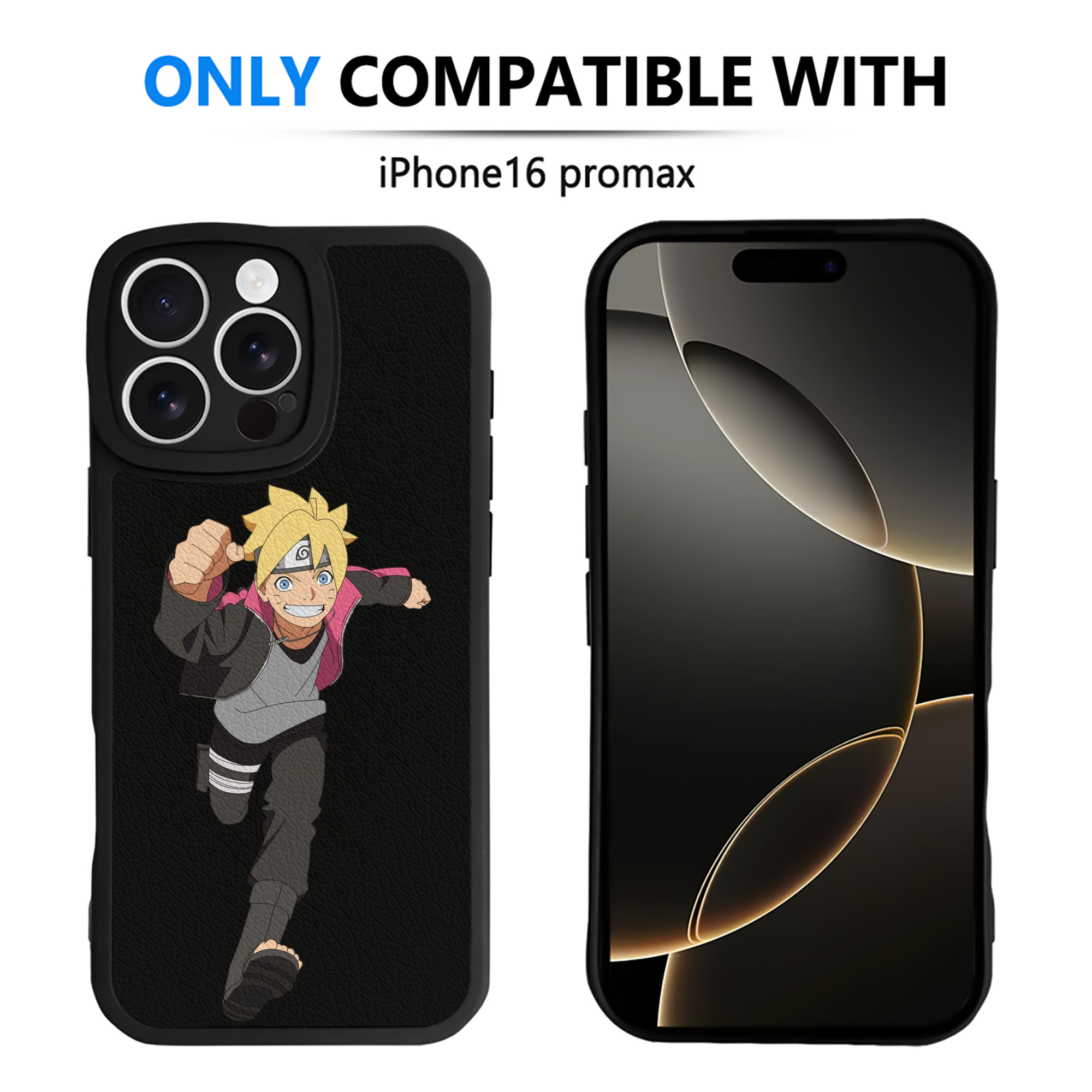 （画像用） NARUTO -ナルト- うずまき ボルト Uzumaki Boruto 【iPhone 16シリーズ対応】シリコンスマホケース（レザー調） 材質：シリコン